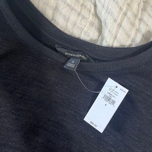 NWT banana republic black dress long sleeve with side ruching